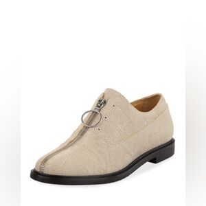 MM6 Maison Martin Margiela / embossed zip front Oxford in Beige Leather 38 8
